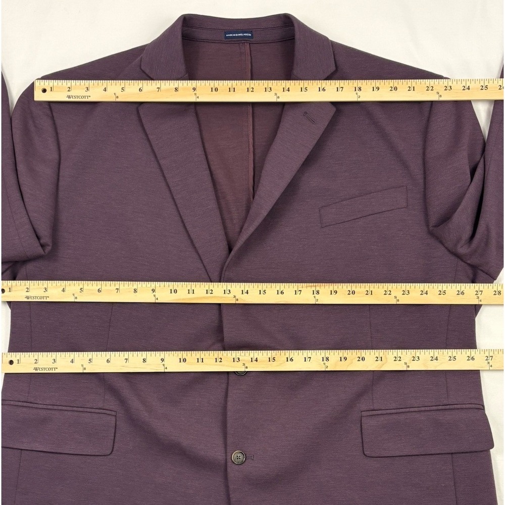 Stafford Poly/Wool Blend Unstructured Sport Coat 54R Purple Jersey Stretch EUC - Picture 11 of 13